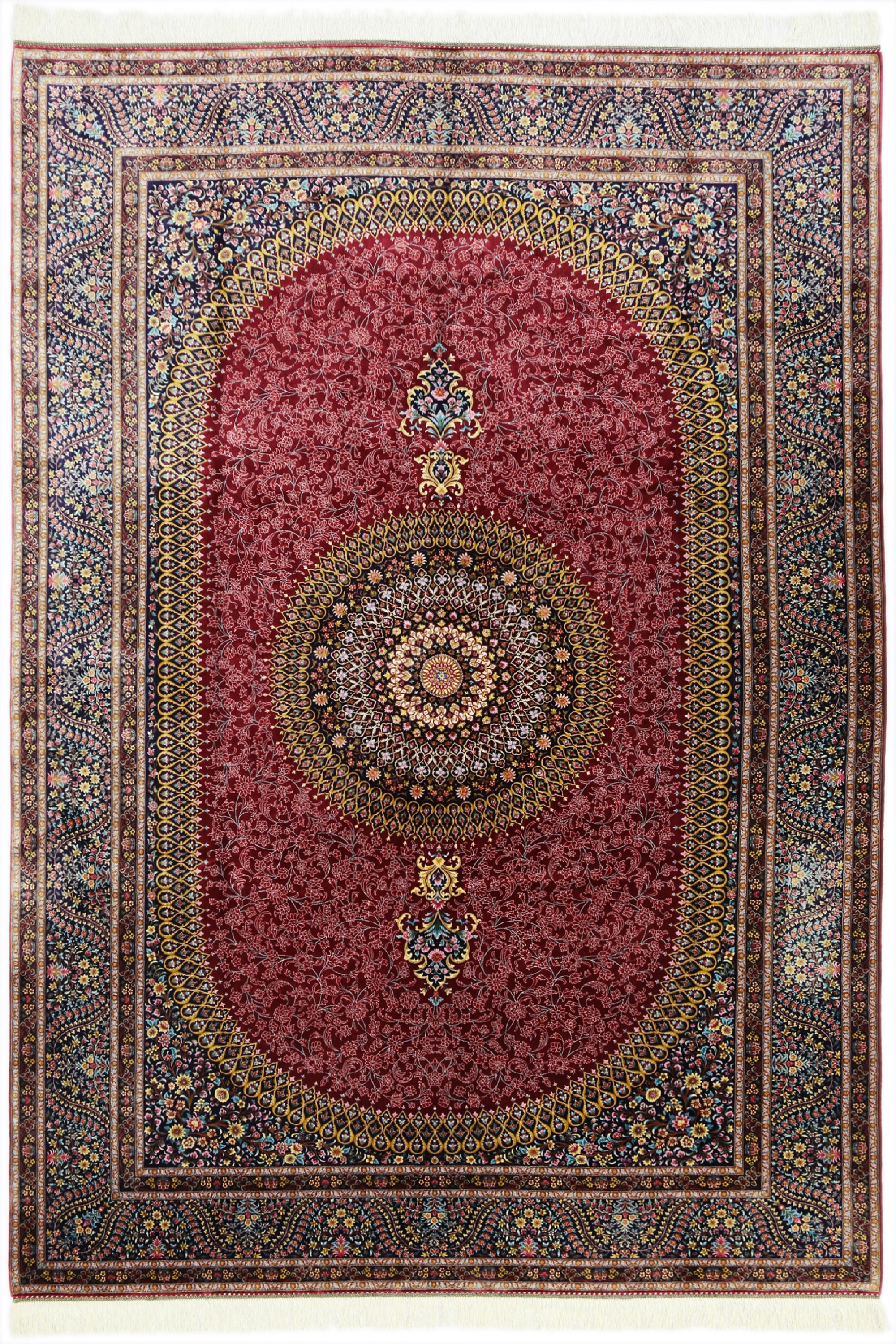 Orientalischer Ghom Seidenteppich-Mo16055-MAIN