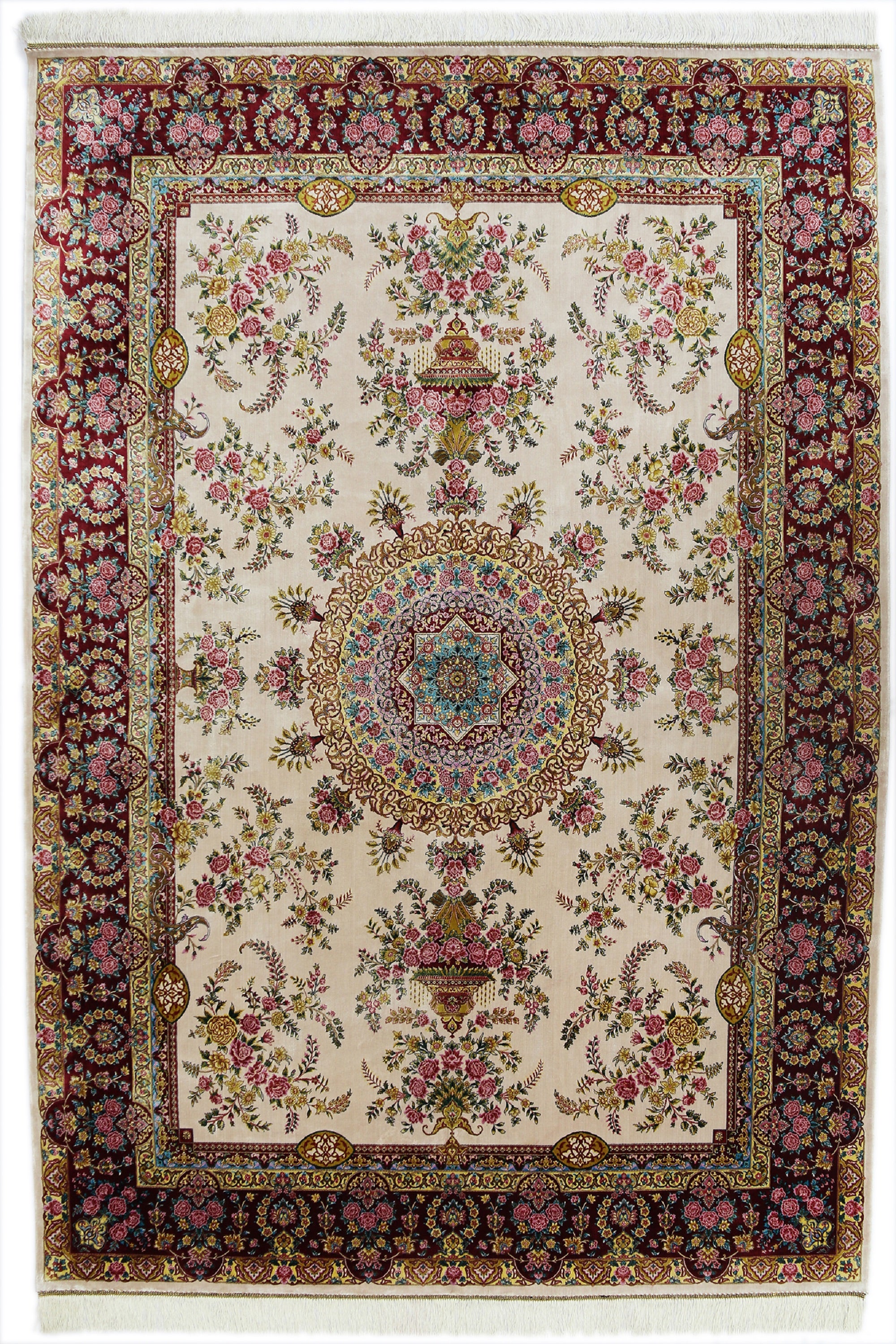 Orientalischer Ghom Teppich aus Seide-Mo16049-MAIN