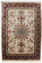 Orientalischer Ghom Teppich aus Seide-Mo16049-MAIN